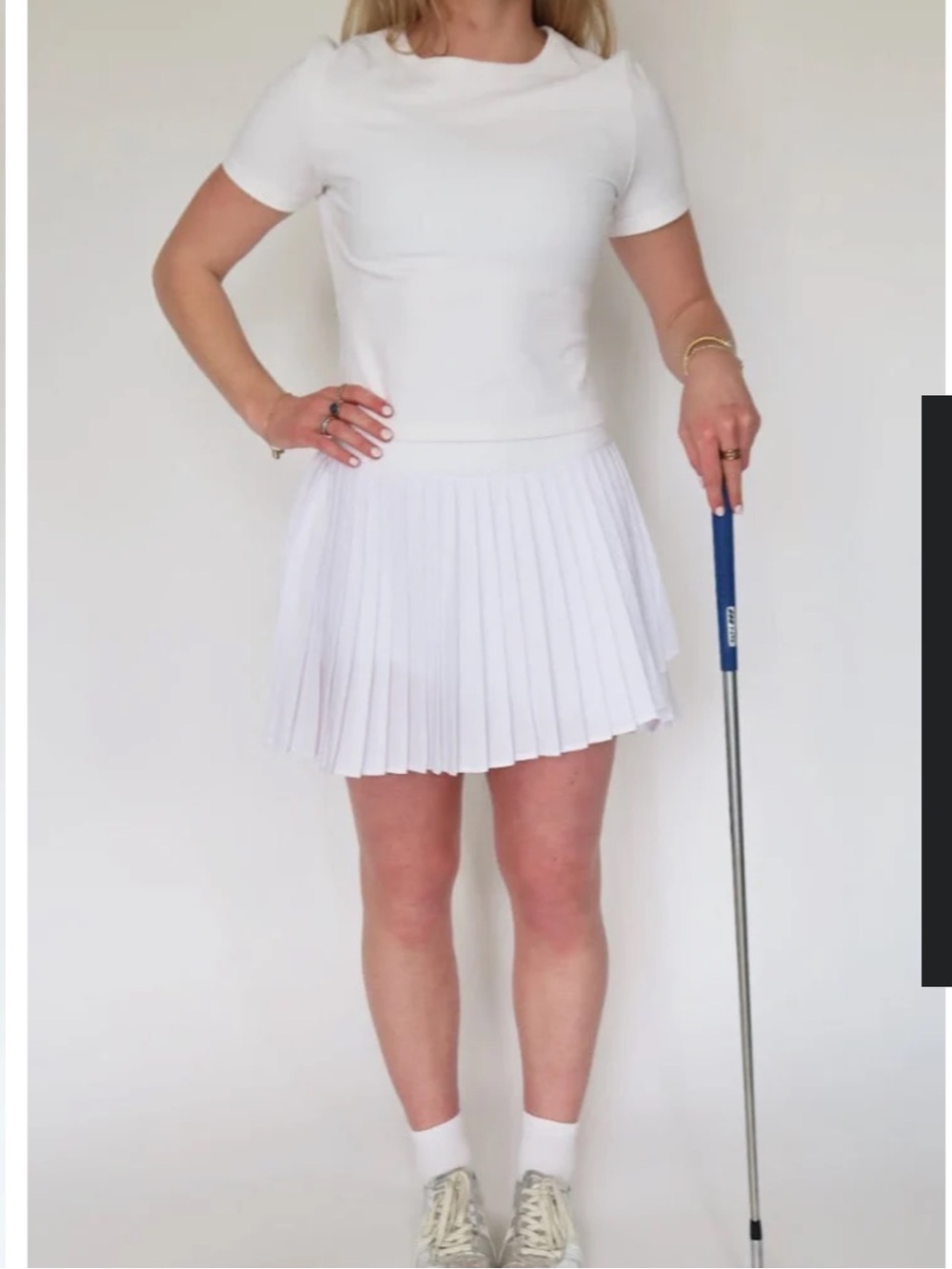 Lilihammer Overlap Pleated Athletic Skirt White